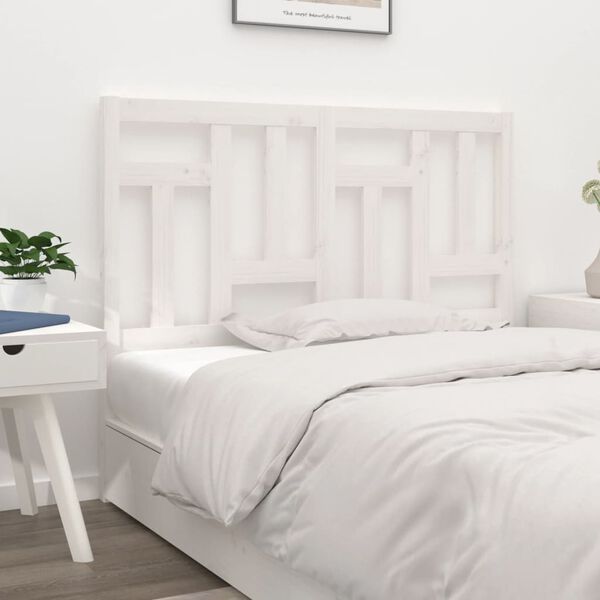vidaXL Bed Headboard White 140.5x4x100 cm Solid Wood Pine