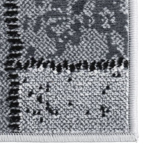vidaXL Runner Rug BCF Grey with Block Pattern 100x250 cm