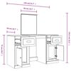 vidaXL Dressing Table with Mirror Smoked Oak 130x50x132.5 cm