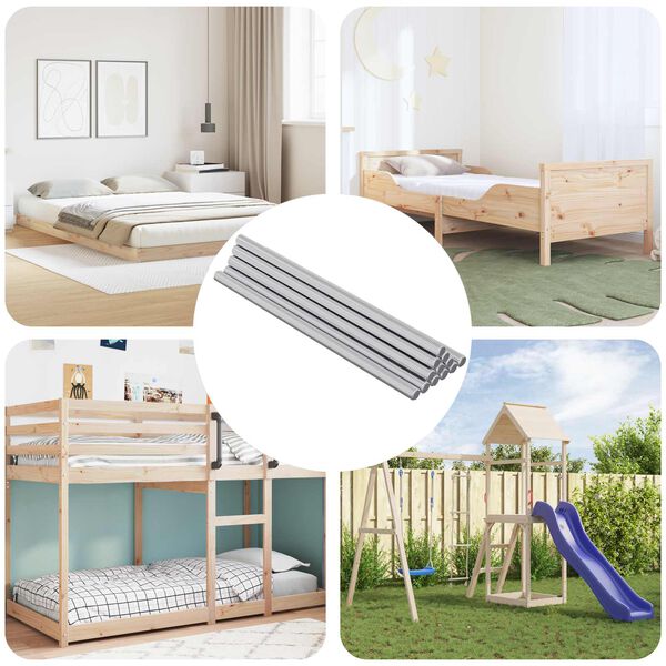 vidaXL Threaded Rod 800 pcs Silver Steel