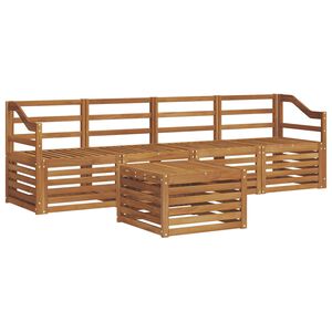 vidaXL Sofa Sets 5 pcs Natural Solid Acacia Wood