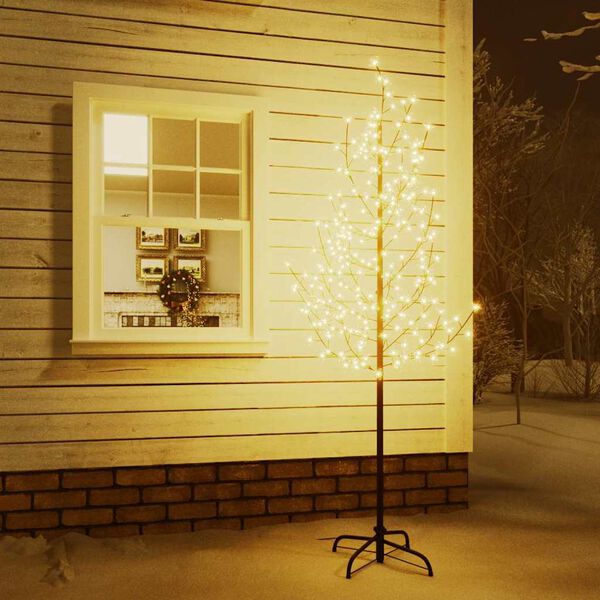 vidaXL Cherry Blossom LED Tree Warm White 220 LEDs 220 cm