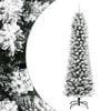 vidaXL Artificial Slim Christmas Tree with Flocked Snow 210 cm PVC&PE