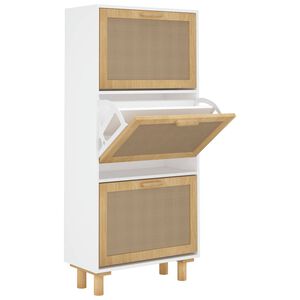 vidaXL Shoe Cabinet | White | Engineered wood | Medium | Shoe Cabinet