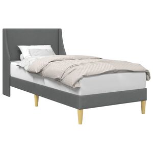 vidaXL Bed Frame with Headboard Dark Grey 90 x 190 cm Fabric