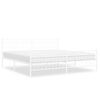 vidaXL Metal Bed Frame without Mattress with Footboard White 193x203cm