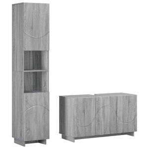 vidaXL Bathroom Cabinet Set 2 pcs Grey Sonoma Engineered Wood