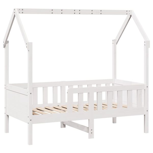 vidaXL Kids' House Bed Frame White 70x140 cm Solid Wood Pine