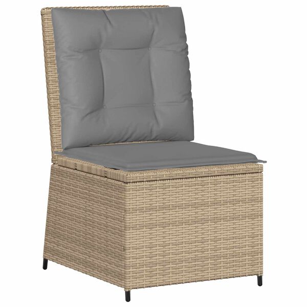 vidaXL Garden Sofa with Cushion Beige Poly rattan