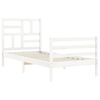 vidaXL Bed Frame without Mattress White Small Single Solid Wood