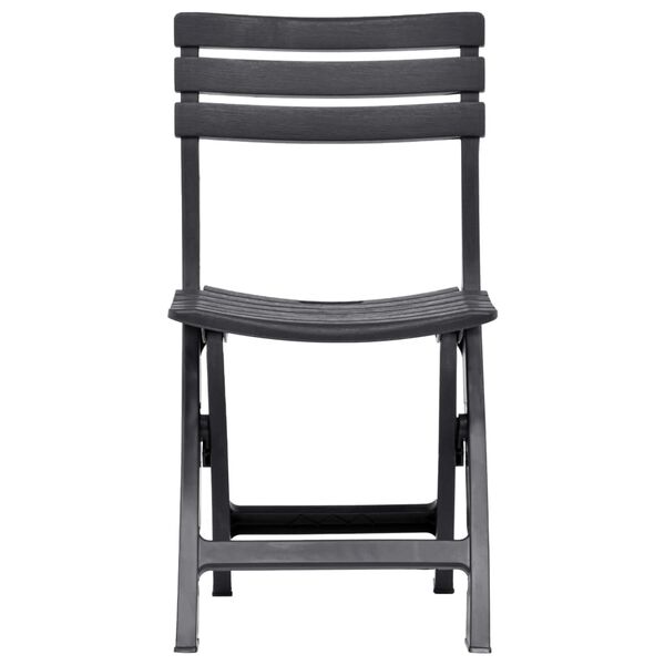 vidaXL Folding Garden Chairs 2 pcs Plastic Anthracite