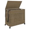 vidaXL Laundry Basket with Wheels 66x35x60 cm Rattan