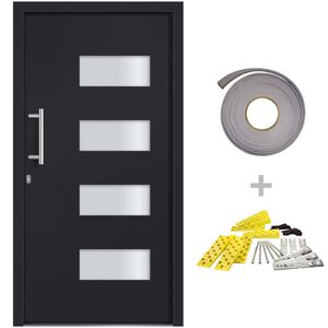 vidaXL Front Door Aluminium and PVC Anthracite 100x200 cm
