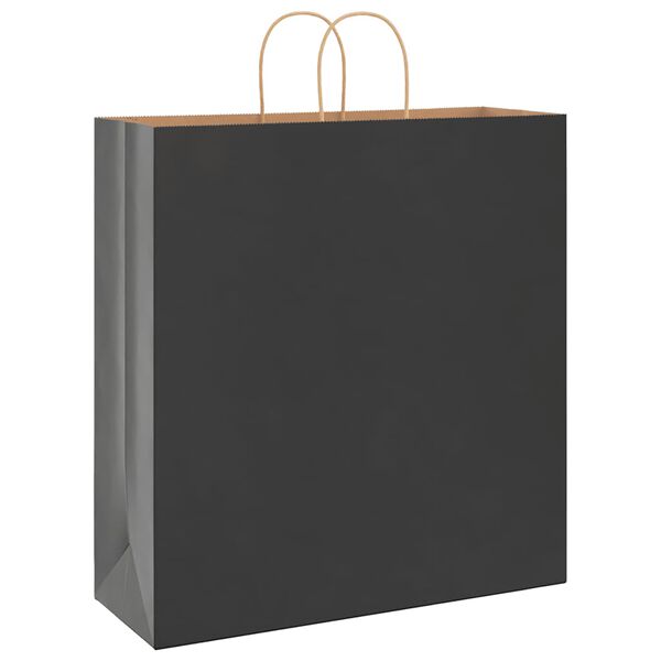 vidaXL Paper Bags 250 pcs with Handles Black 45x17x48 cm
