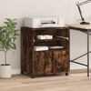 vidaXL Printer Stand with Wheels Smoked Oak 60x48x74 cm
