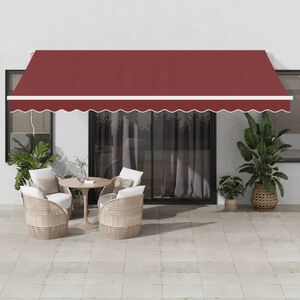 vidaXL Retractable Awning Burgundy 450 x 350 cm
