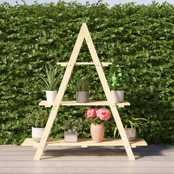 vidaXL Flower Rack 101x23x110 cm Solid Wood Pine