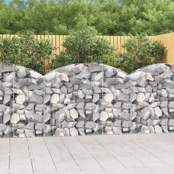 vidaXL Arched Gabion Basket 150x30x100/120 cm Galvanised Iron