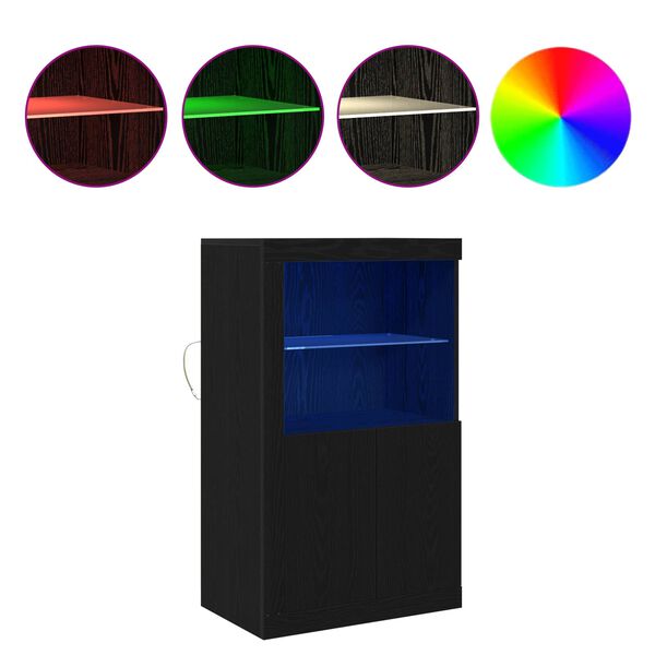 vidaXL Side Cabinet Black oak 60.5 x 37 x 100 cm Engineered Wood