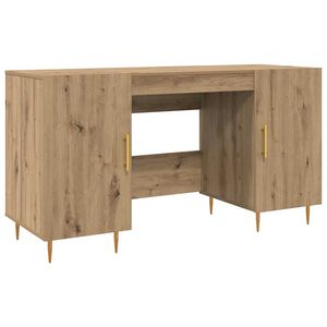 vidaXL Desk with Shelf Artisan oak 140 x 50 x 75 cm Engineered wood
