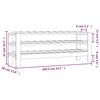 vidaXL Wine Rack 109.5x30x42 cm Solid Wood Pine