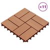 vidaXL Decking Tile 11 pcs Teak 30 x 30 cm WPC