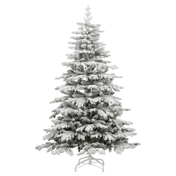 vidaXL Artificial Hinged Christmas Tree with Flocked Snow 240 cm