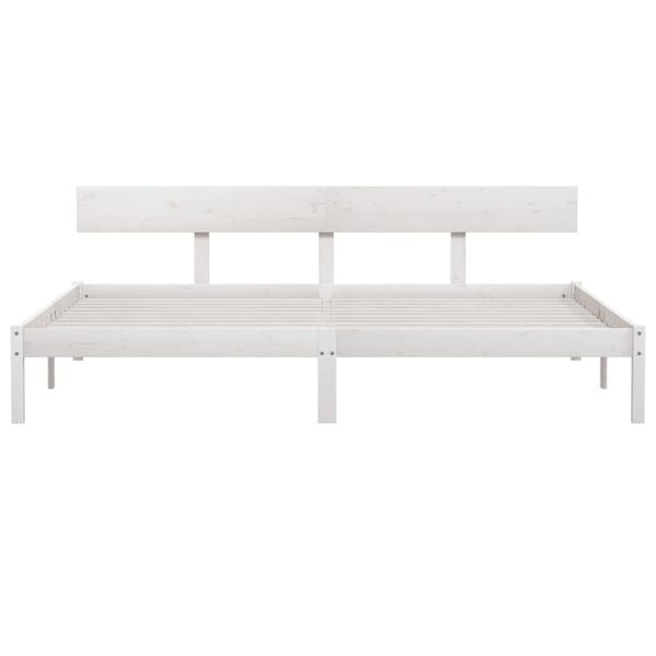 vidaXL Bed Frame without Mattress White Solid Wood 200x200 cm