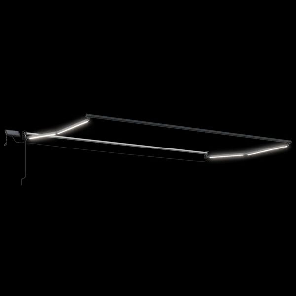 vidaXL Manual Retractable Awning with LEDs White 4 x 2 m