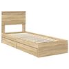 vidaXL Storage Bed with Drawer Sonoma Oak 75 x 190 cm Engineered Wood