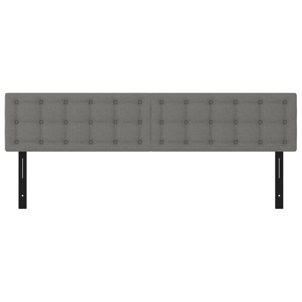 vidaXL Headboards 2 pcs Dark Grey 90x5x78/88 cm Fabric