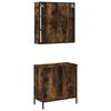 vidaXL 2 Piece Bathroom Furniture Set Smoked Oak Engineered Wood