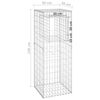 vidaXL Gabion Basket Post 50x50x140 cm Iron
