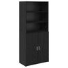 vidaXL Highboard Black Oak 80 x 42.5 x 185 cm Engineered Wood