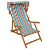 vidaXL Deck Chair 3 Position Solid Eucalyptus Wood Multicolour