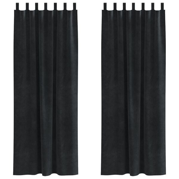 vidaXL Blackout Curtains 2 pcs Black 140 x 245 cm Velvet