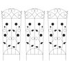vidaXL Garden Fence 3 pcs Black 110.5 x 42.5 cm Steel