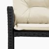 vidaXL Garden Sofa with Table and Cushions L-Shaped Black Poly Rattan