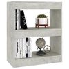 vidaXL Book Cabinet/Room Divider Concrete Grey 60x30x72 cm