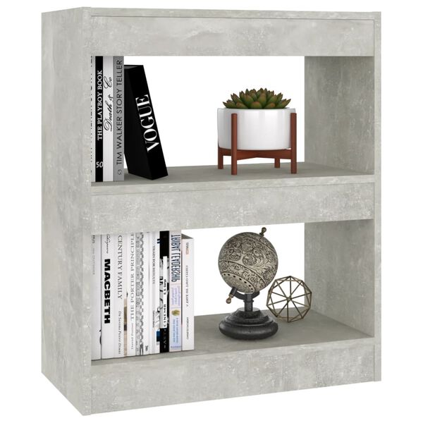 vidaXL Book Cabinet/Room Divider Concrete Grey 60x30x72 cm