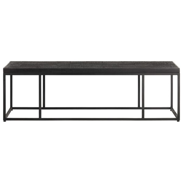 vidaXL Coffee Table Carved Top Black 110x60x34 cm Solid Mango Wood