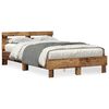 vidaXL Bed Frame with Headboard Old wood 120 x 190 cm Engineered wood