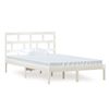 vidaXL Bed Frame without Mattress White Solid Wood 120x200 cm (810013+814185)