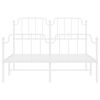 vidaXL Metal Bed Frame without Mattress with Footboard&nbsp;White 150x200cm
