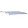 vidaXL Manual Retractable Awning with LEDs Blue and White 4 x 3 m