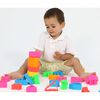 dëna Silicone Toy Set Kids. Houses & Trees Neon 54 pcs