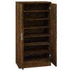vidaXL Shoe Cabinet Smoked Oak 55x35x108 cm Engineered Wood