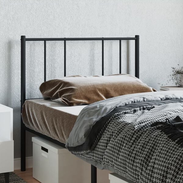 vidaXL Metal Headboard Black 75 cm