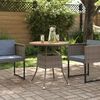 vidaXL Dinner Table Grey and Acacia 70 x 70 x 73 cm Solid Acacia Wood