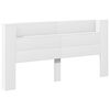 vidaXL Storage Headboard with LED White Engineered Wood